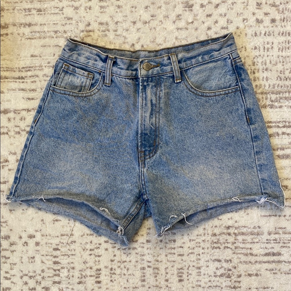 High Waisted Cut Off Denim Shorts